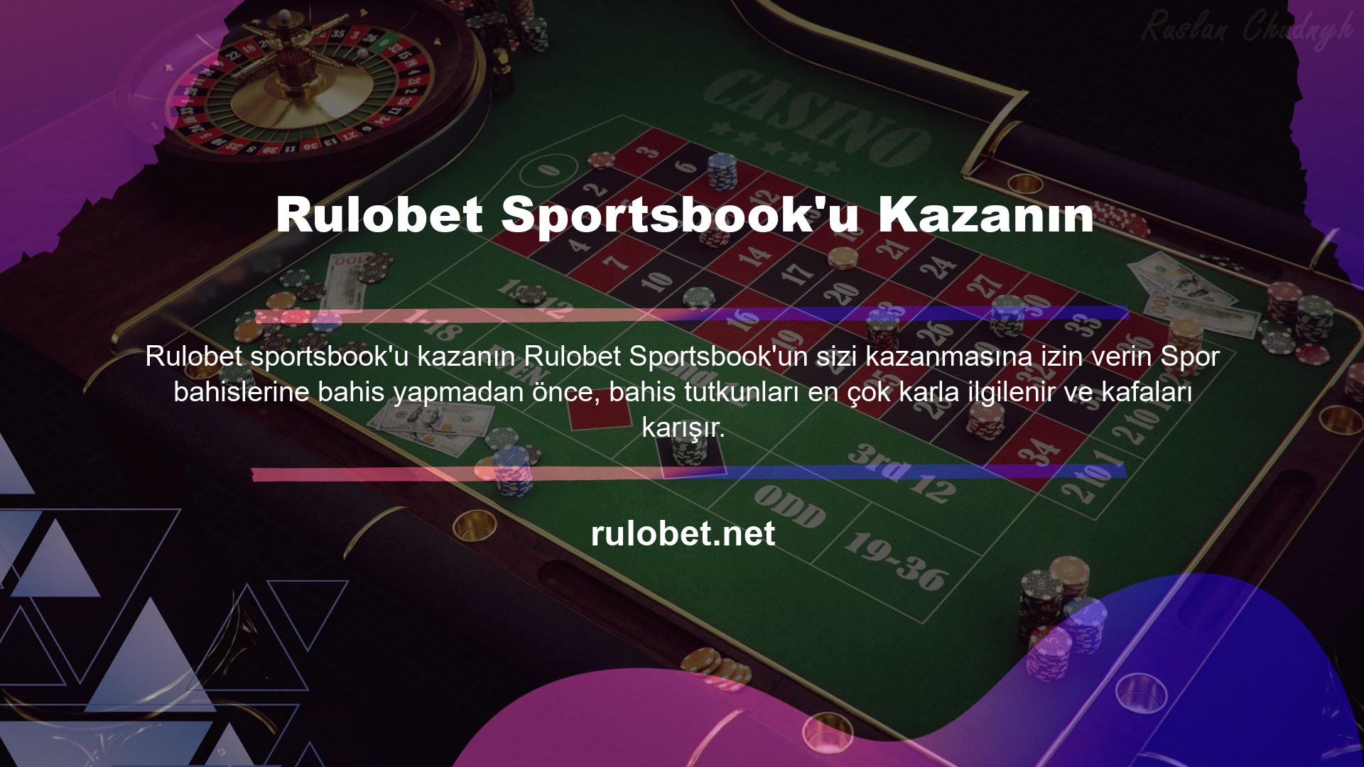 Rulobet, spor bahisleri konusuyla ilgili sitelerde her zaman Rulobet sportsbook'u kazanın olumlu yanıt alır